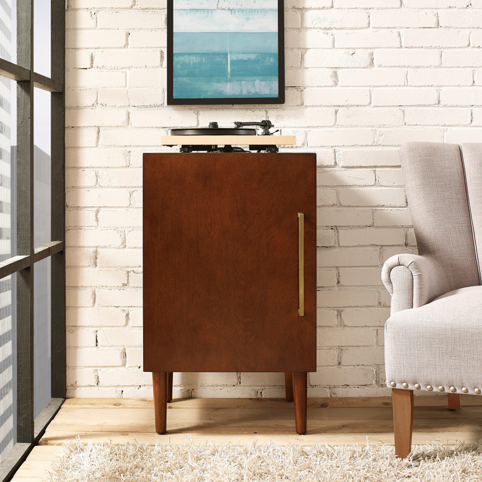 Everett Record Player Stand, Mahogany Finish