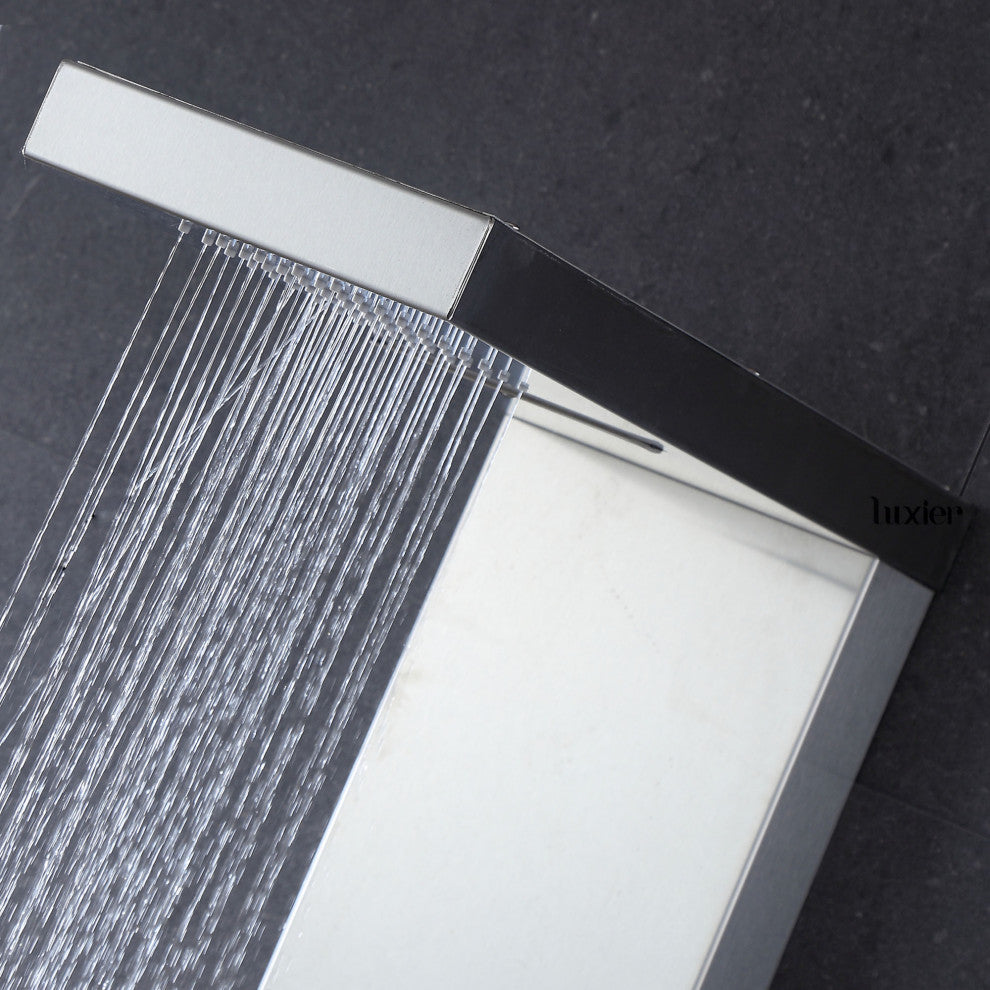 Luxier 48" Shower Panel System With Rainfall Waterfall Shower Head Hand Shower