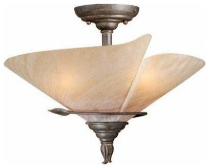 Capri 15" Semi Flush Ceiling Light Black Walnut