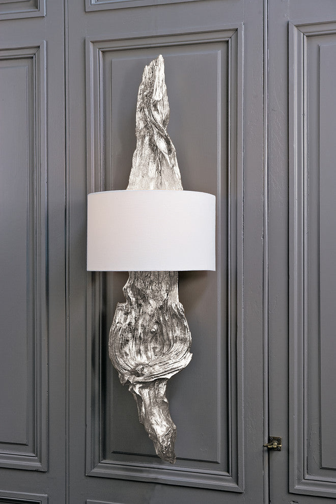 Driftwood Sconce (Ambered Silver Leaf)