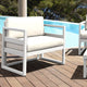 Mykonos Patio Club Chair White With Acrylic Fabric Natural Cushion