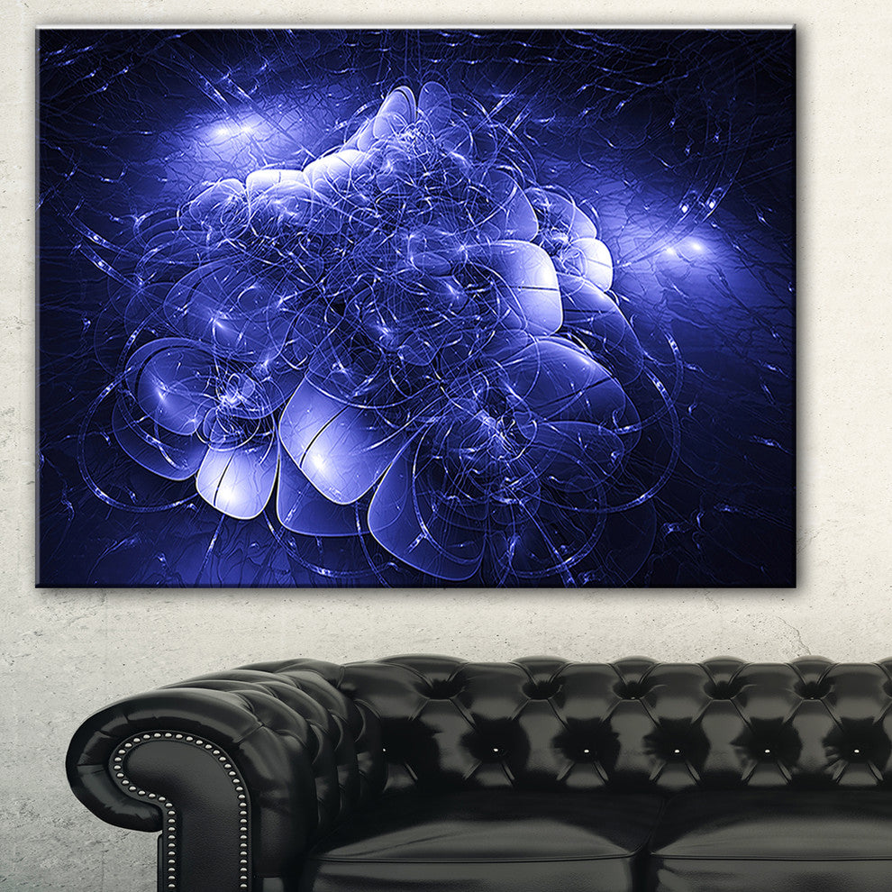 "Alien Mystical Flower Blue" Floral Digital Art Canvas Print