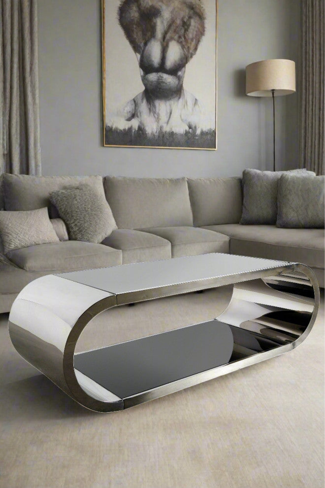Pia Chrome Coffee Table, Silver