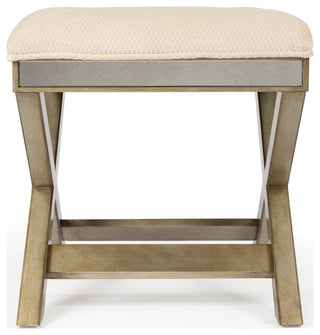 Butler Marlo Mirrored Vanity Stool, Silver, Silver