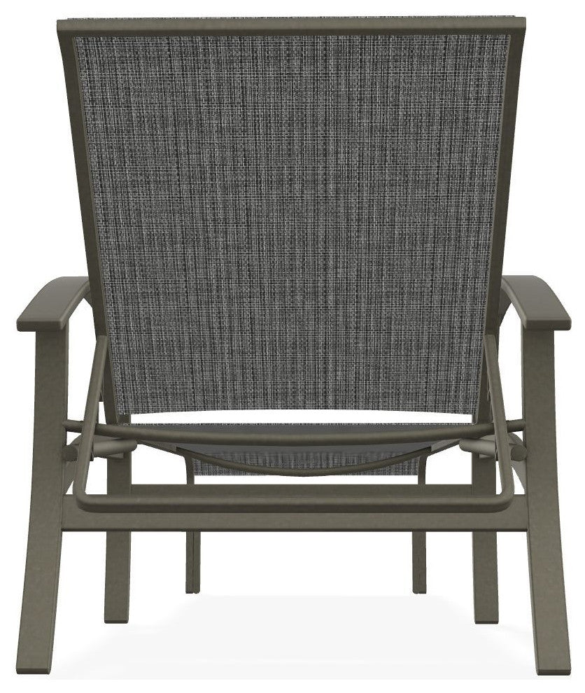 Belle Isle Sling 4-Position Outdoor Chaise Lounge, Anchor/Storm