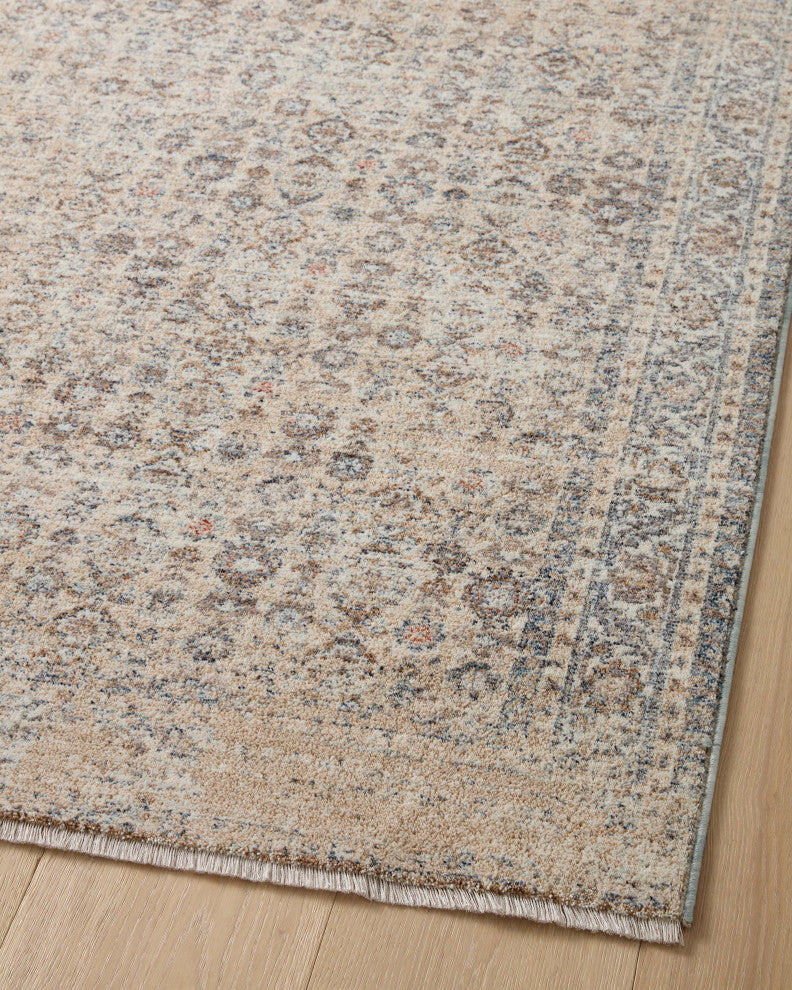Angela Rose x Loloi Blake Beige / Denim 5''-3" x 5''-3" Round Area Rug