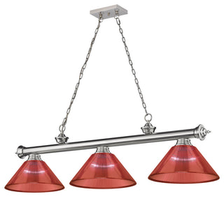 Zlite 2306-3BN-PRD 3-Light Billiard, Red
