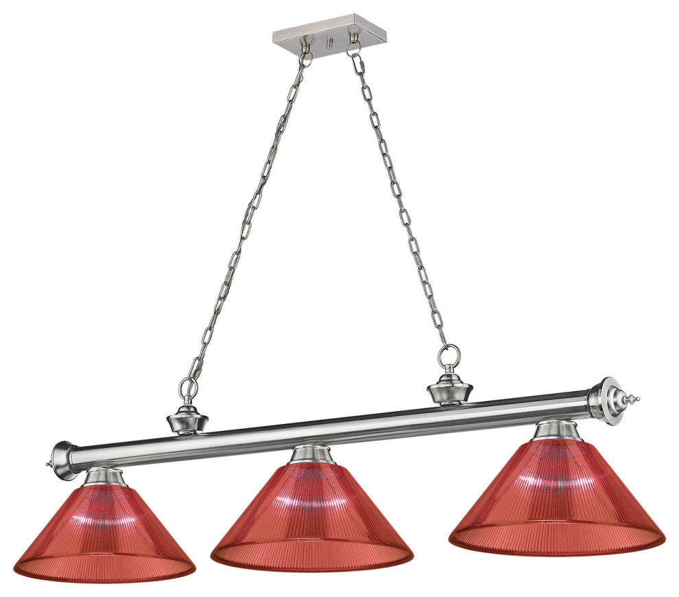 Zlite 2306-3BN-PRD 3-Light Billiard, Red