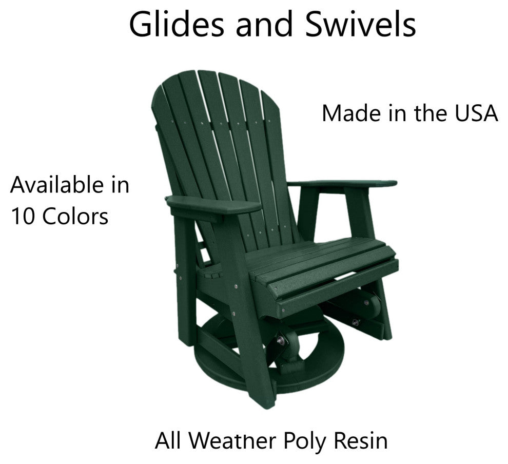 Phat Tommy Outdoor Swivel Glider Chair - Adirondack Glider Chair, Green