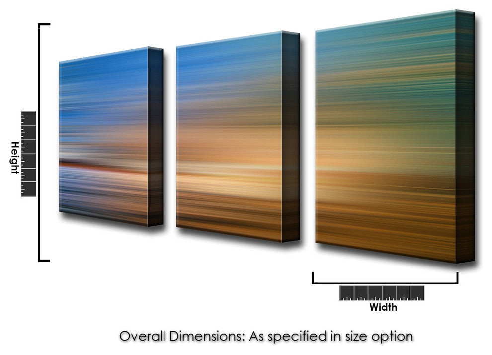 Ready2HangArt 'Blur Stripes XXXVI' 3-PC Canvas Wall Art Set, 24 in. Highx12 in