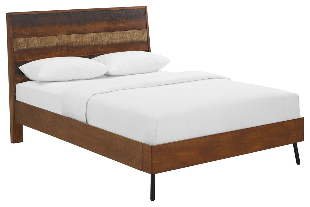 Walnut Arwen Queen Rustic Wood Bed