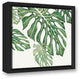 Green Tropical Leaves 12x12 Black Floating Framed Canvas