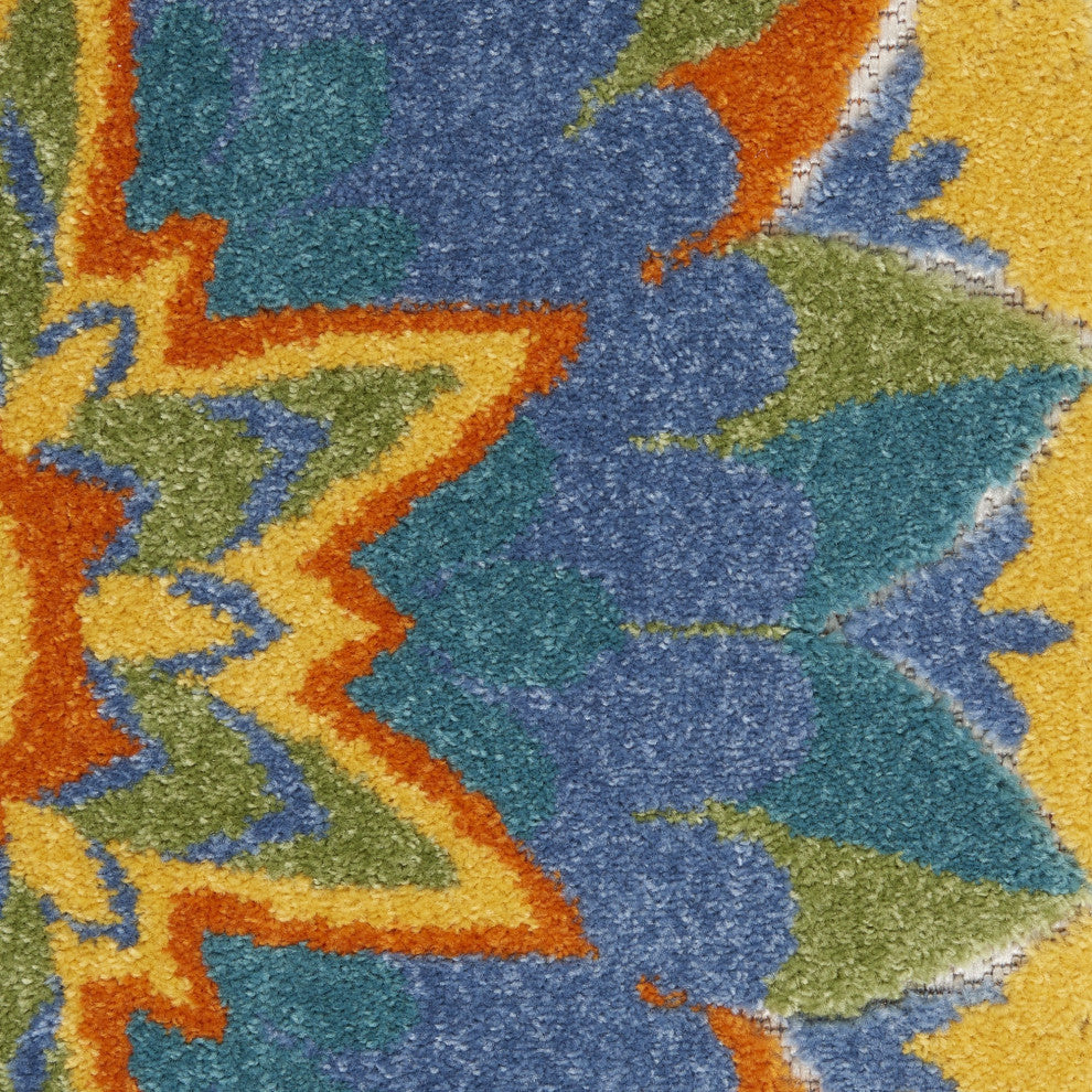 6 x 9' Multi Medallion Indoor Outdoor Area Rug