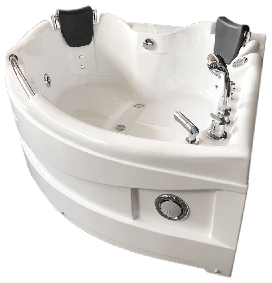 Whirlpool Corner Bathtub 59.05" x 59.05" with Heater - Ginevra