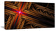 Golden Fractal Cross Design, Abstract Canvas Art Print, 40x20