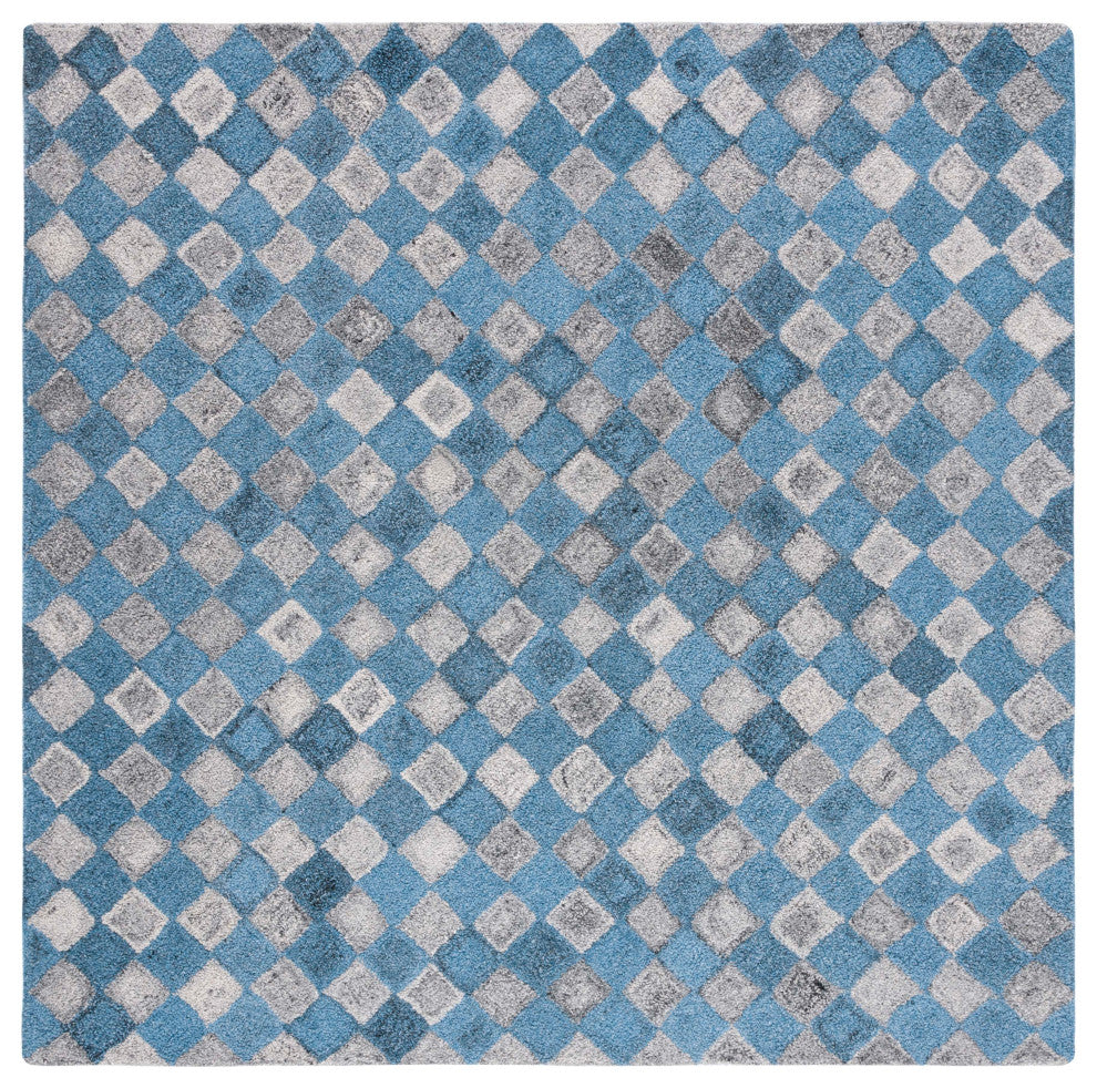 Safavieh Couture Abstract Collection, ABT626 Rug, Grey/Blue, 7' Square