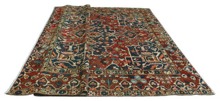 Fine Vintage Bakhtiari Hank Red/Navy Rug, 9'10 x 11'5