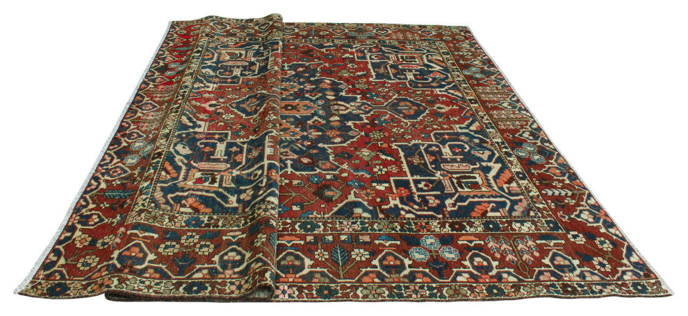 Fine Vintage Bakhtiari Hank Red/Navy Rug, 9'10 x 11'5
