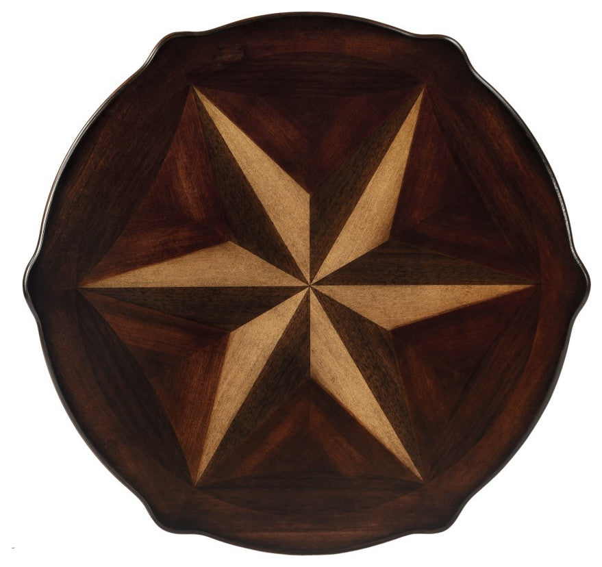 28" Brown Round Coffee Table