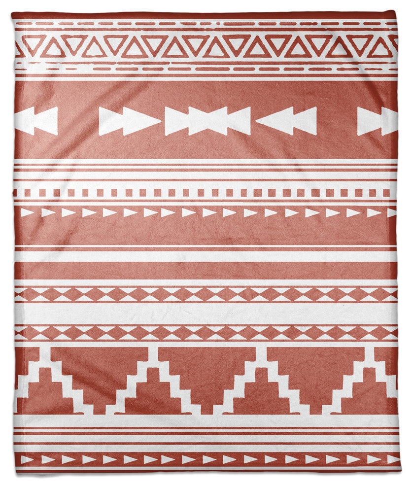 Orange Southwestern Style Pattern 30x40 Coral Fleece Blanket