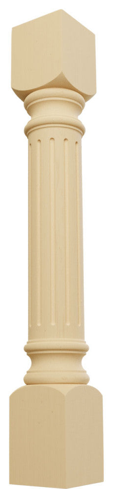 Richmond Fluted Cabinet Column (Top Block: 6", Bottom Block: 7"), Alder