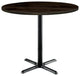 KFI Urban Loft 30" Round Breakroom Table Espresso Black X Base Bistro Height