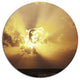 Majestic Sea Sunset Through Clouds, Landscape Round Wall Art, 11"