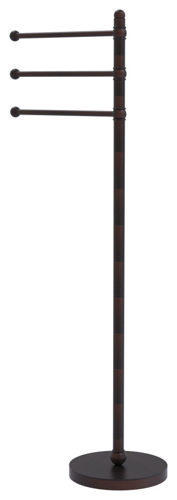 49" Towel Stand with 3 Pivoting Arms, Venetian Bronze