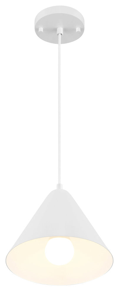 Ford LED Pendant, Replaceable LED, Matte White, 9.5in