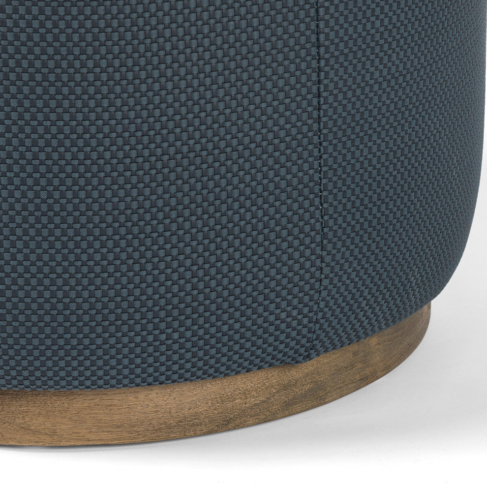 Sinclair Round Ottoman, Fresno Cobalt