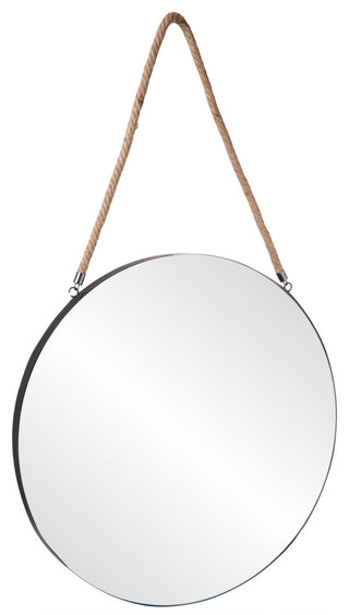 Round Metal Mirror Coated Black Finish, XLarge