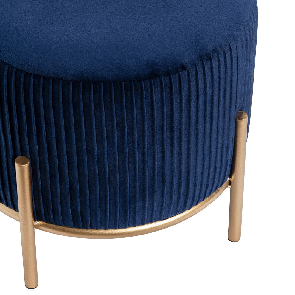 Marley Navy Blue Velvet Stool