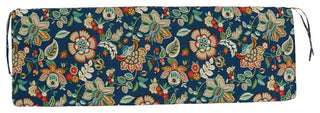 57"X19" Patterned Outdoor Spun Polyester Bench Cushion, Telfair Peacock