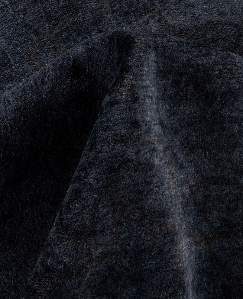 Overdyed One-of-a-Kind Hand-Knotted Area Rug Black, 8' 1" x 10' 4"