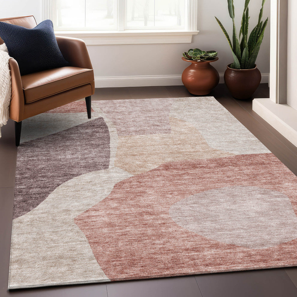 Premium Machine Washable Mayfield AMF665 Blush 5' x 7'6" Rug