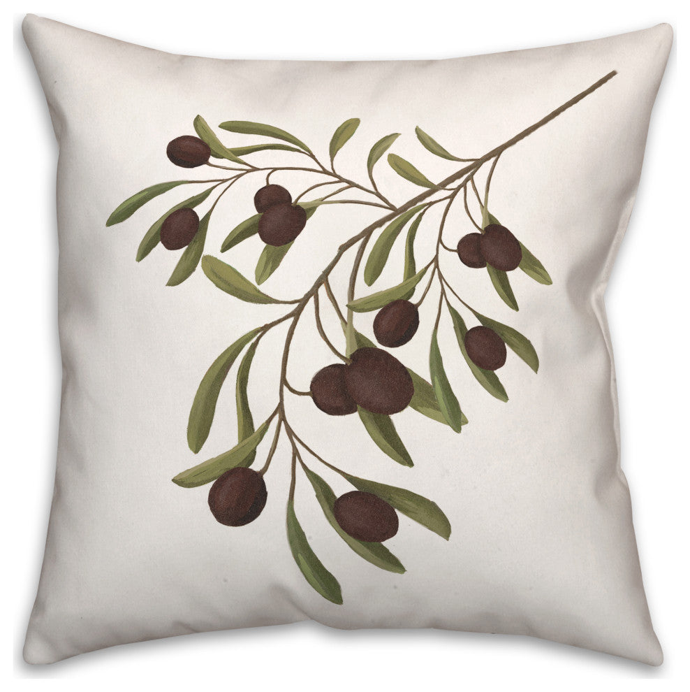 Olive Branch Neutral 2 18x18 Spun Poly Pillow
