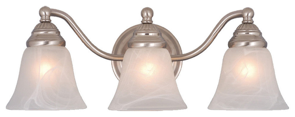 Standford 3-Light Vanity, Brushed Nickel/Alabaster Glass