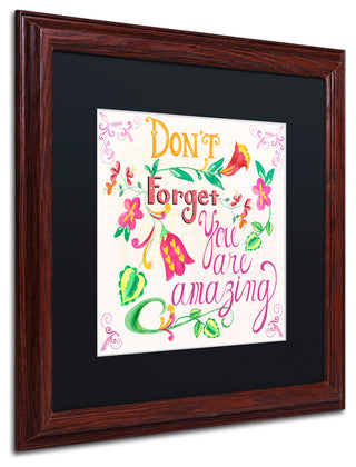Lisa Powell Braun 'You Are Amazing' Art, Wood Frame, Black Mat, 16x16