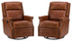 Genuine Leather Swivel Rocker Recliner, Set of 2, Saddle