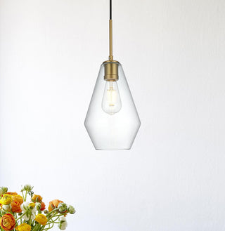 Home Living 7" Pendant Clear Shade, Satin Gold