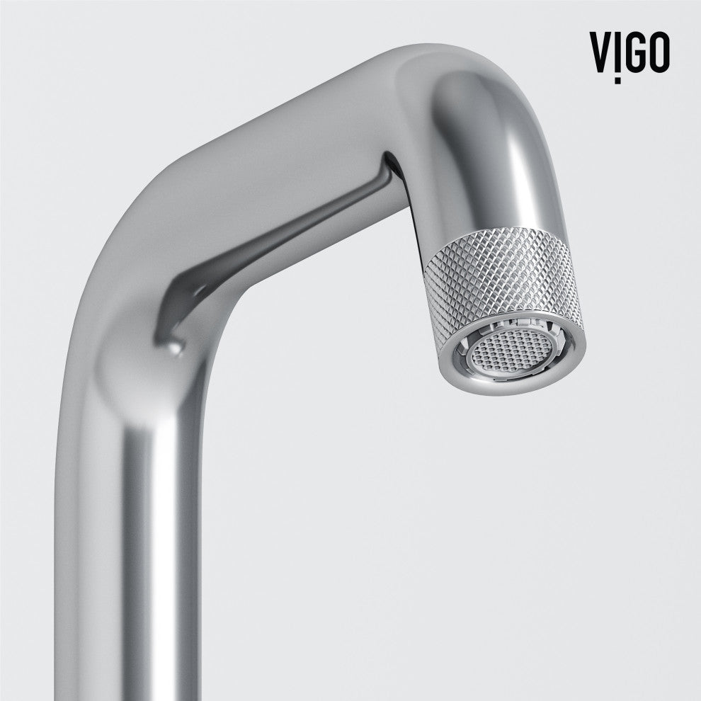 VIGO Cass 9" H Single Handle Single Hole Bathroom Faucet, Chrome, Without Extras
