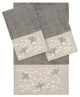 Linum Home Turkish Cotton Braelyn 3-Piece Embellished Towel Set, Dark Gray
