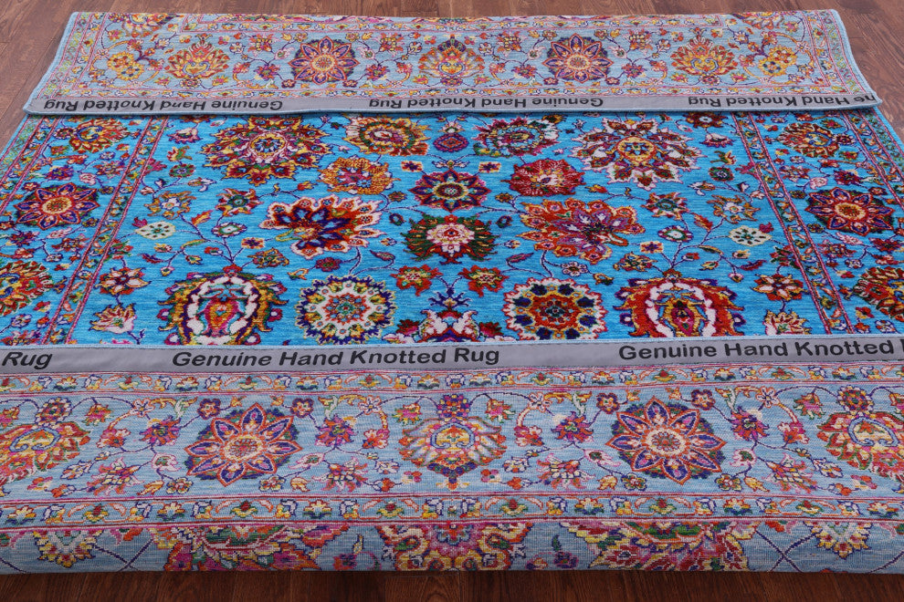 8' 2" X 10' 0" Handmade Wool & Silk Persian Rug - Q15787