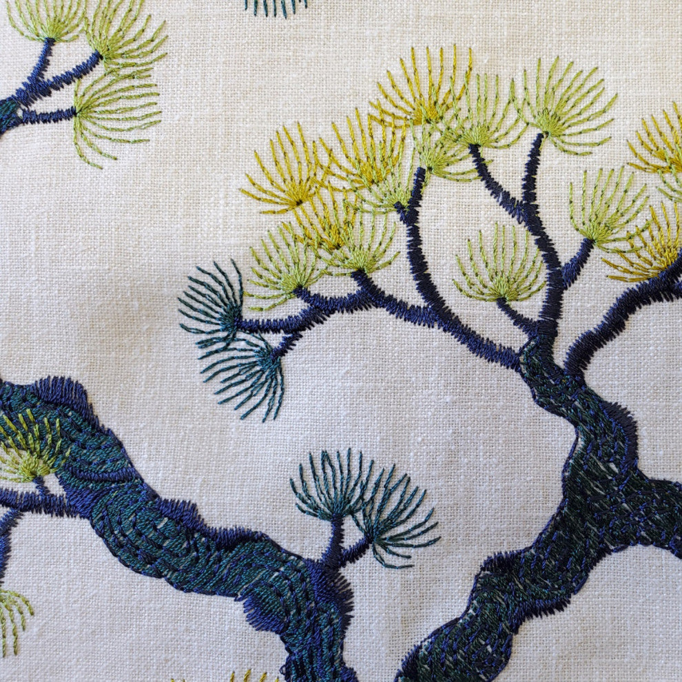 Bonsai Pine Teal Green Throw Pillow 19x19, with Polyfill Insert