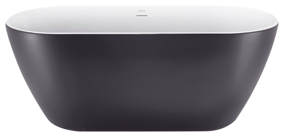 Giving Tree 59 inch Freestanding Acrylic Bathtub Stand Alone Soaking Tub, Grey