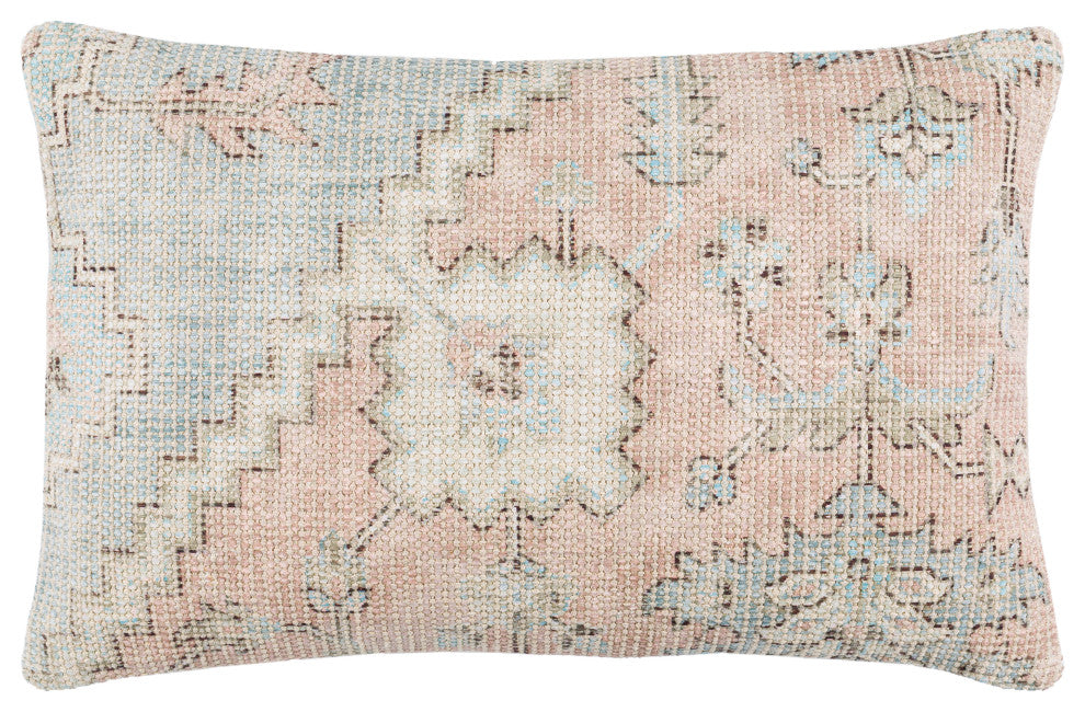 Surya Samsun Pillow Shell With Polyester Insert 14"H X 22"W - Cream, Dusty Pink