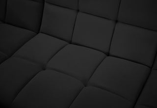 Relax Velvet Upholstered 6-Piece L-Shaped Modular Sectional, Black
