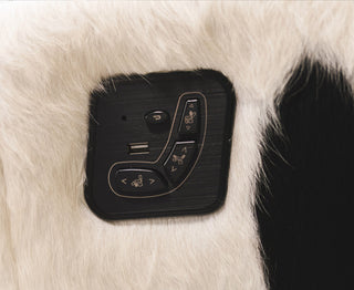 Leather Executive Recliner Armchair, Black and White