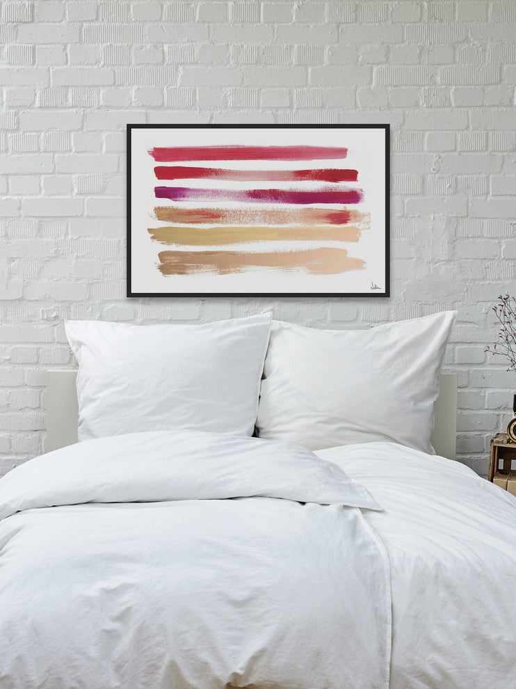 "Hues of Lipstick" Floater Framed Painting Print, Canvas, 24"x16"