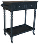 Hampton Bar Cart with Shelf and Wheels, Black
